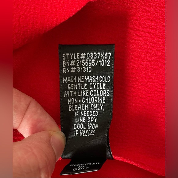 AGB Dress Midi Red 12 Large 3/4 Length Sleeves - Picture 8 of 11